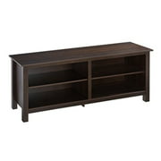 ROCKPOINT TV Stand Storage Media Console for TV's up to 65 Inches 58" with 4 Storage Shelves, Mahogany Brown