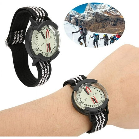 Outdoor Wrist Compass, Waterproof Compass Adjustable Dial for Camping Diving Hiking Compass Watch