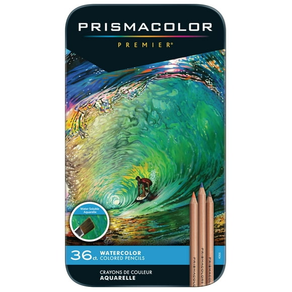 Prismacolor Premier Colored Pencils Water-Soluble Color Pencil Set Assorted Colors Adult Coloring 36 Count