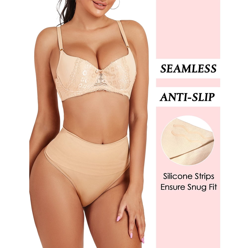 Tummy Control Seamless Shaping Underwear - Nude Thong - What Waist