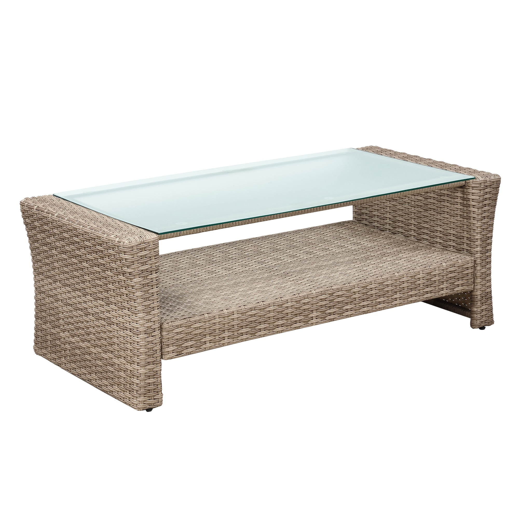 4-Piece Outdoor Patio Furniture Set, All-Weather PE Rattan Sectional Sofa with Ottoman and Cushions, Gray Conversation Set for Garden, Porch, Poolside