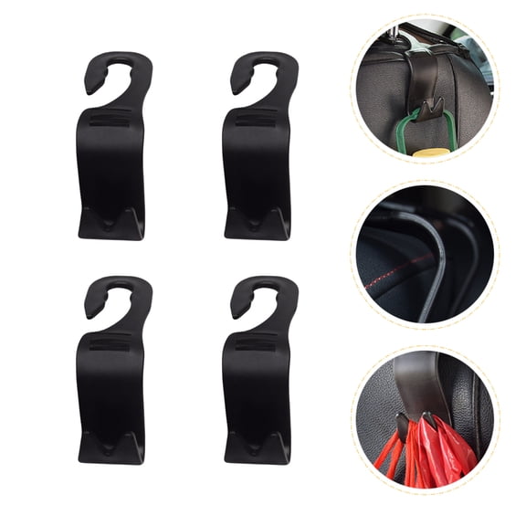 CRILSTYLEO Back Seat Hooks Black PP Material for Car Storage and Organization