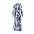 thumbnail image 4 of VISgogo Vestido Casual para Mujer, Color Sólido/Rayas/Contraste de Color Impreso Manga Larga Cuello en V Vestido Largo VISgogo moda, 4 of 9