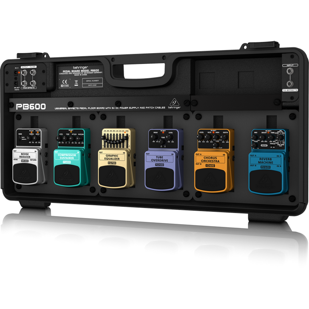 Behringer PB600 Universal Effects Pedal Floor Board with 9 V DC Power Supply and Patch Cables
