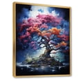 thumbnail image 2 of Designart "Blue Red Oak Tree Oak Euphony V" Floral & Botanical Floater Framed Wall Art Print, 2 of 7