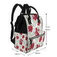 thumbnail image 2 of Daiia Leaves And Anemone Flowers In Red Grey Large Capacity Baby Bag Waterproof Stylish Diaper Bag Mummy Backpack Adjustable Straps Diaper BagBaby Essentials Bag, 2 of 6