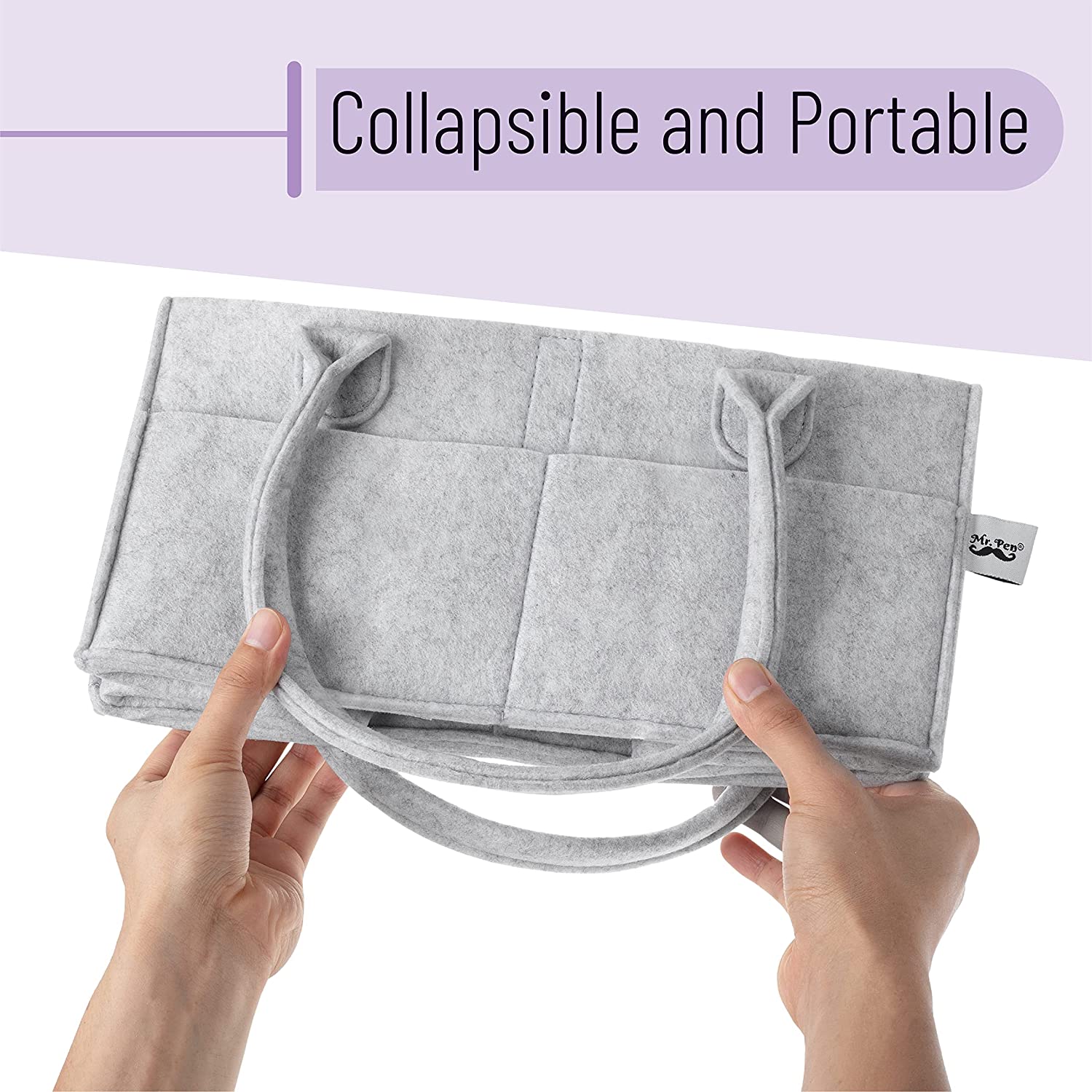 Mr. Pen Baby Diaper Caddy Organizer - Gray photo 3