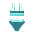 thumbnail image 6 of Cethrio Girls Bikini Swimsuits, Beach Summer 2 Piece High-waisted Swimsuit Tops and Swimsuit Bottoms Blue Size 7-8, 6 of 7
