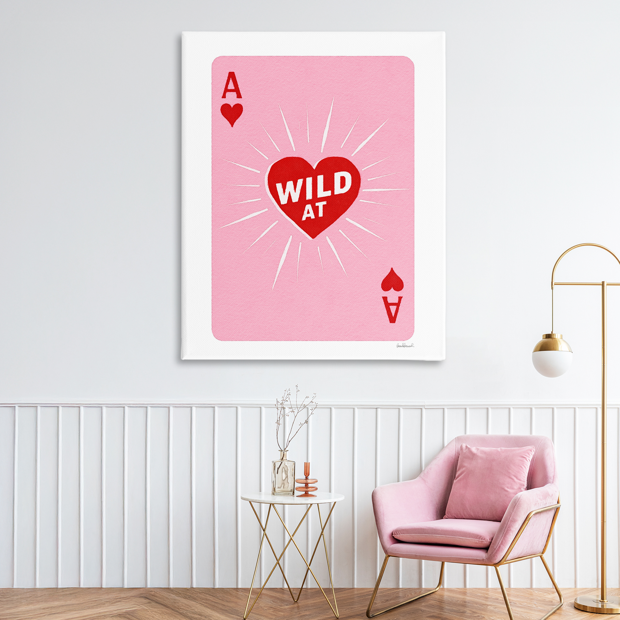 Wild At Heart Card Canvas Wall Art, design by Amanda Greenwood