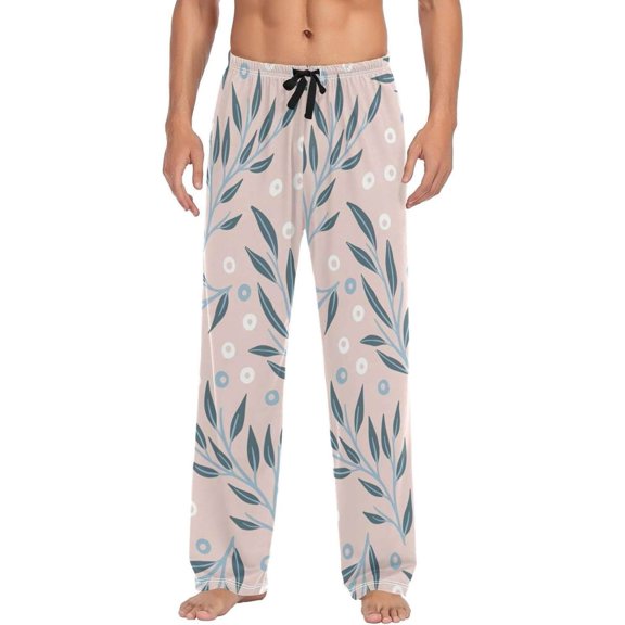 Floral Patterns Ghost Pajama Pants, Men's Lounge Pants Light with Drawstring and Pockets, Christmas New Year Birthday Father's Day Gifts, Small
