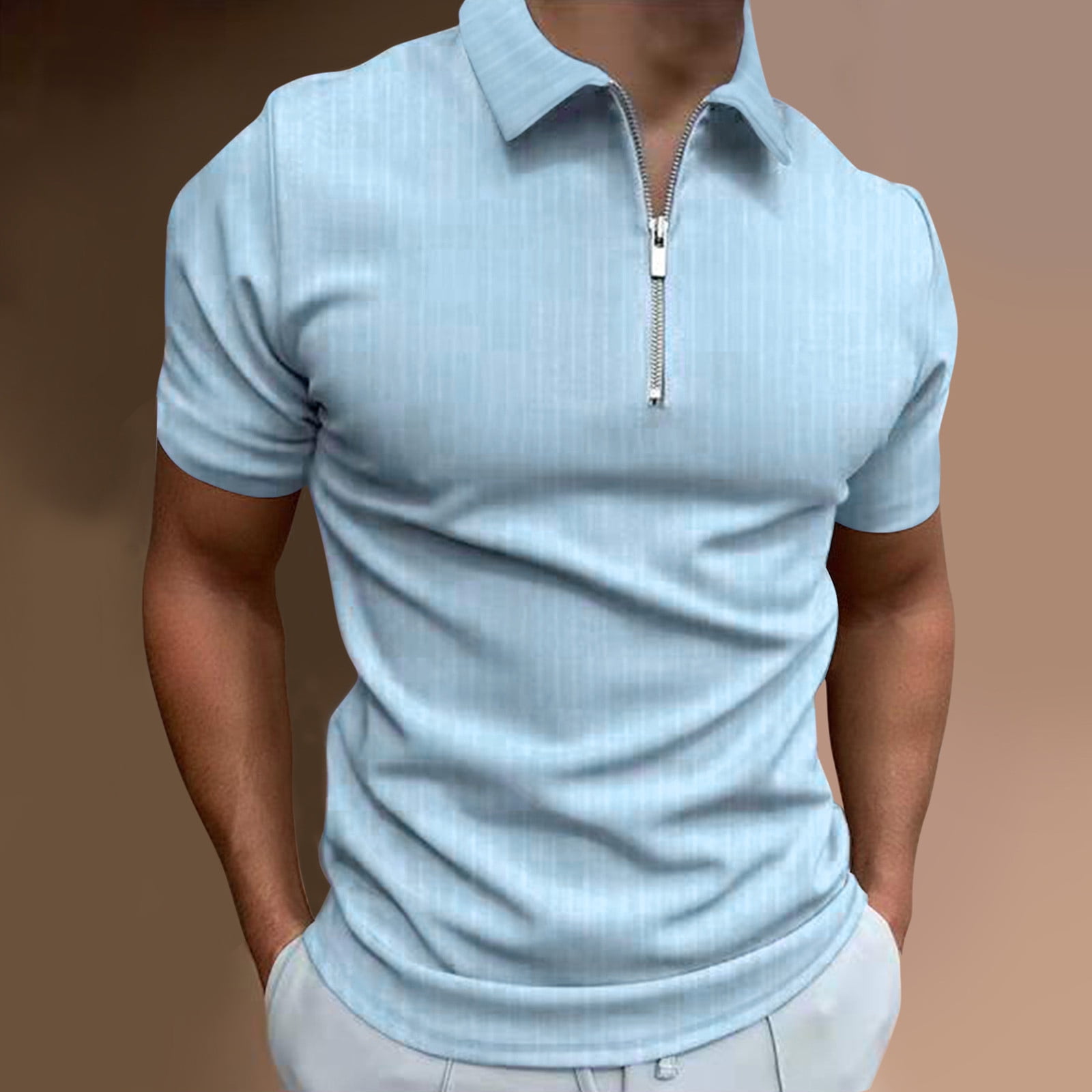 Short Tops Turn Down Blouse Casual Printed Men's Sleeve Shirt Collar ...