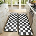 thumbnail image 4 of Kitchen Rugs Sets Of 2,Black and White Checkered Pattern Anti Fatigue Kitchen Mat Rugs Non Slip Washable,Decorative Kitchen Floor Mats for Kitchen,Sink,Laundry,17"x47"+17"x47", 4 of 5
