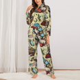 thumbnail image 2 of Pajama Sets for Women 2 Pcs, Exotic Train Pattern Button Down Long Sleeve Sleepwear Lounge PJ Sets, 2 of 6