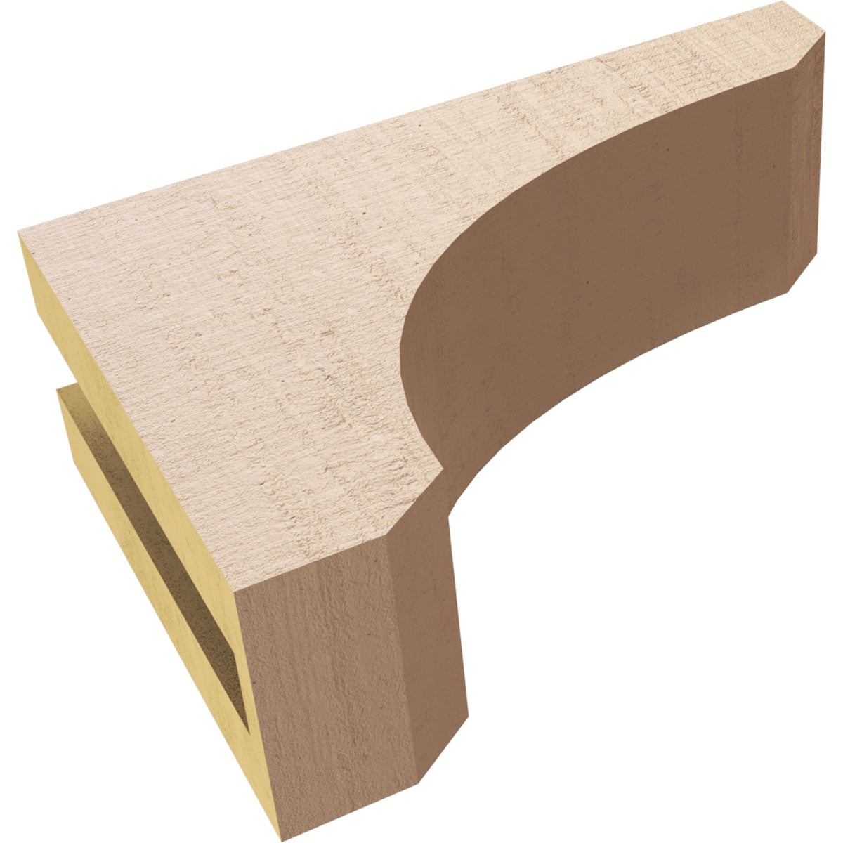 3"W x 9"D x 6"H Classic Legacy Rough Cedar Woodgrain TimberThane Corbel, Primed Tan