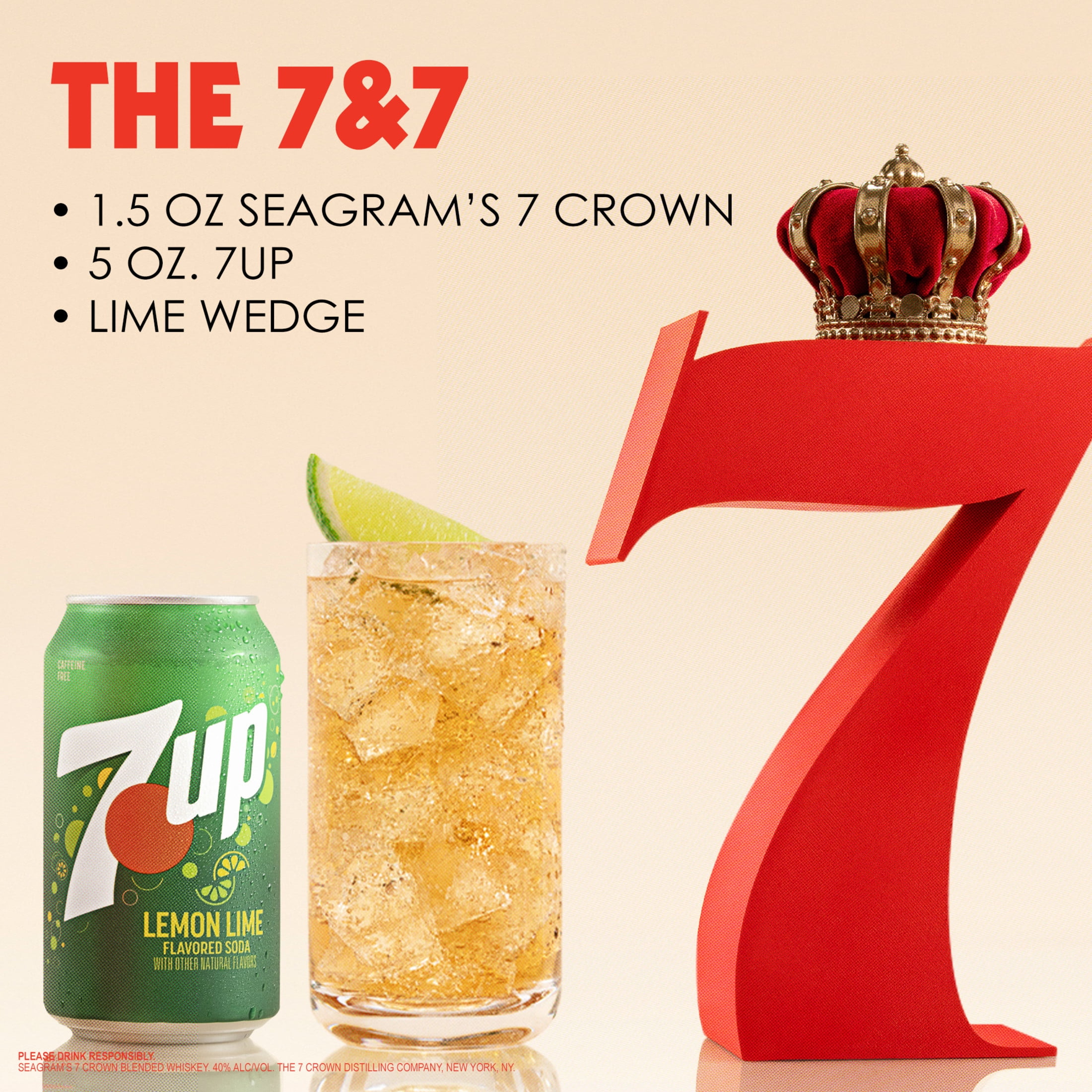 Seagram's 7 Crown American Blended Whiskey, 50 mL