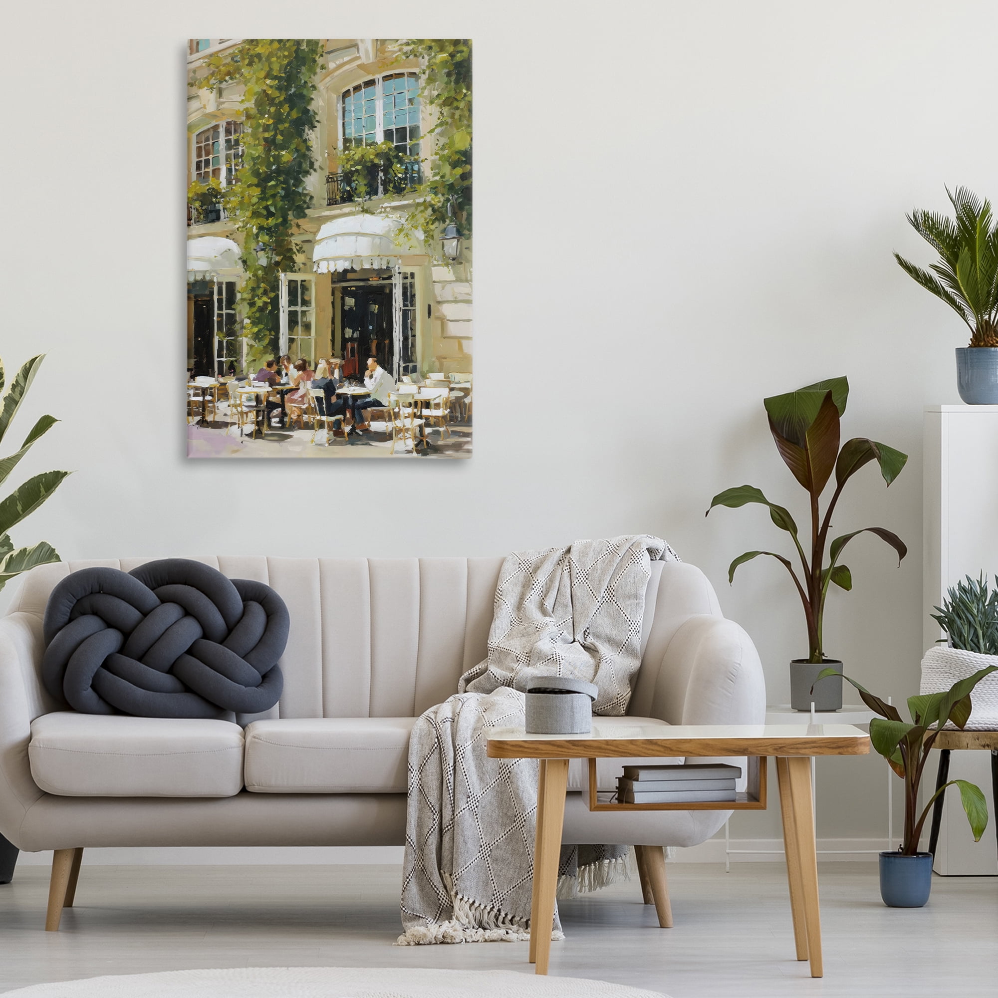 Stupell Industries Cafe Terrace with Ivy Canvas Wall Art, design by Petal Prints Design