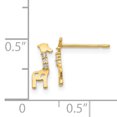 thumbnail image 3 of 14k Yellow Gold Cubic Zirconia Cz Giraffe Earrings Animal Wild, 3 of 7