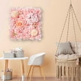 thumbnail image 4 of Bdday Coffee Bar Decor Flower Wall Panel 13.7x13.7in Artificial Silk Flower Hydrangea Rose Floral Panel for Wedding Photo Stage Home Party Background Decoration Bathroom Wall Decor, 4 of 6