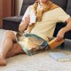 thumbnail image 5 of Balery Starry Sky Cloud Cute Rabbit Pantalones cortos de pijama de punto de algodón para hombre con cinturilla y bolsillos-Medium, 5 of 6