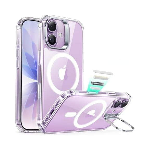 1997 for iPhone 17 Case with Stand, Camera Control Cover Compatible with MagSafe, Military-Grade Drop Protection Magnetic Phone Case for iPhone 17, Scratch-Resistant Back Cover,Clear