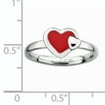 thumbnail image 3 of Sterling Silver Polished Red Enameled Heart Ring, 3 of 7