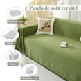 thumbnail image 3 of TOPCHANCES Sofa Cover Couch Covers for 3 Cushion Sofa, Sectional Couch Covers for L Shaped Couch Cover, Living Room Sofa Throws Slipcovers for Pets (71"x 134", Green), 3 of 11