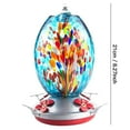 thumbnail image 6 of Hummingbird Feeder, Hand Blown Glass Hummingbird Feeder, Never Fade, 4 Feeding Metal Stations, Much Bigger, Garden Backyard Decorative, Containing Ant Moat (Blue), 6 of 7
