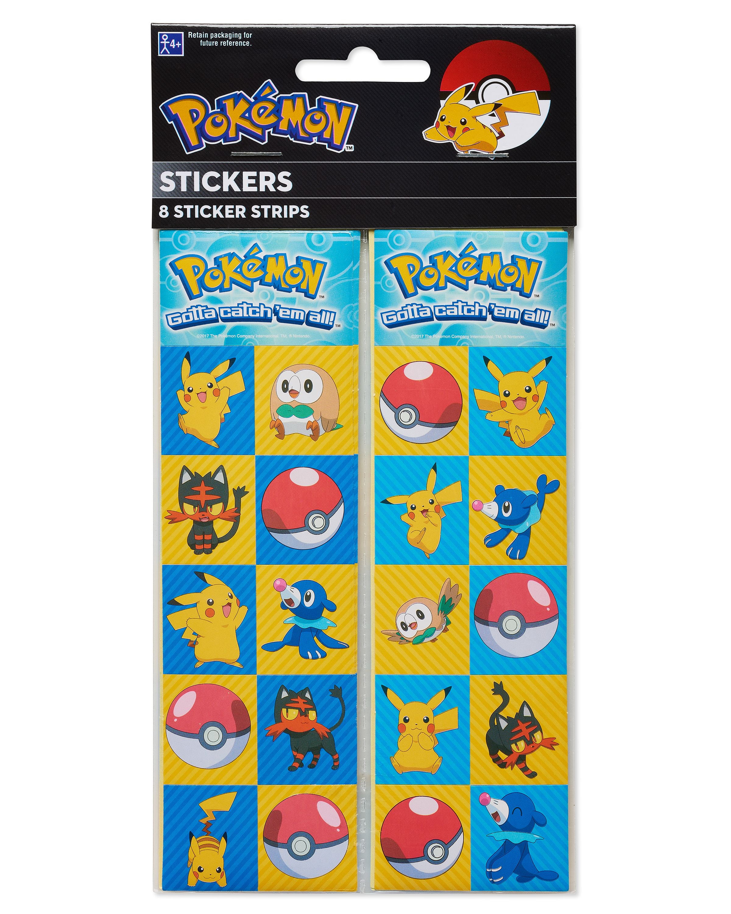 Pokémon Party Favor Sticker Sheets, 8ct 