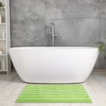 thumbnail image 5 of Unique Bargains Striped Bathroom Rug Non-Slip Fluffy Bath Carpet Water Absorbent Bathmat Green 20" x 32", 5 of 6