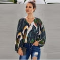 thumbnail image 2 of Pompotops Mode Dames Décontracté Manches Longues Col en V Blouse Femme T-Shirt Imprimé, 2 of 9