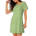 thumbnail image 2 of Xecao Chemise de Nuit Ample à Carreaux Verts pour Femmes Manches Courtes Décontractée Imprimée, 2 of 6