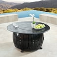 thumbnail image 3 of Oakland Living RICA-ITALY-5PC-AC 44 in. Outdoor Aluminum Round Fire Table Set with Four Deep Seating Swivel Rocking Chair - 5 Piece, 3 of 10