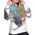 thumbnail image 5 of Yiaed Watercolor Winter Landscape For Christmas Print Womens Casual Hoodies Crew Neck Long Sleeve Sweatshirts With Pocket Pullover Tops Women's Hooded Sweatshirt-Medium, 5 of 5