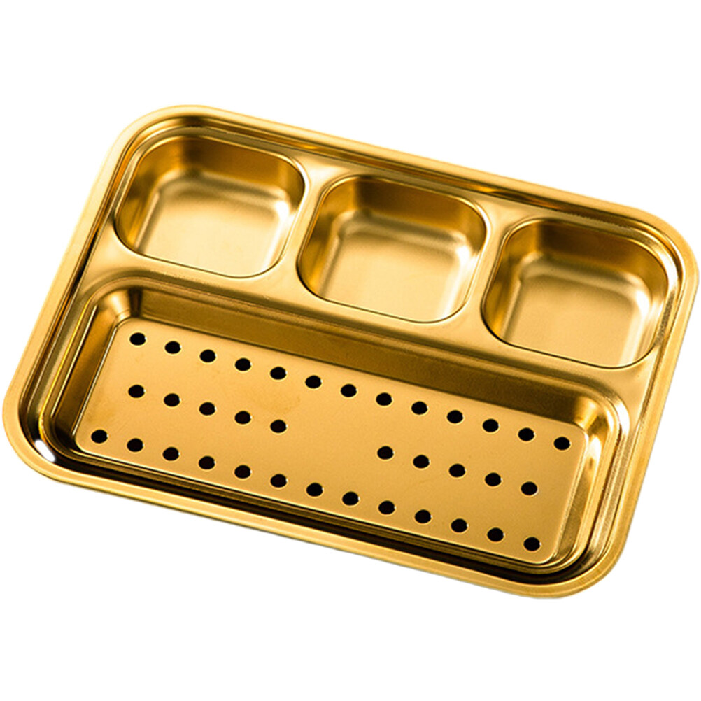 Plates Stainless Steel Barbecue Plate Korean Rectangular Dim Sum Plate