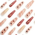 thumbnail image 3 of Yoyauz 24PCS Thanksgiving Sparkling Medium Rectangular Fake Nails with Maple Leaf Design Orange Yellow Nails Autumn Acrylic Nails Winter Women's Nails, 3 of 6
