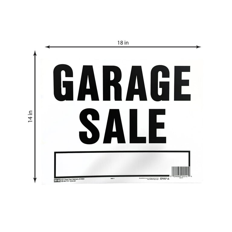 Hy-Ko Garage Sale Sign - Resistant Corrugated Plastic - Walmart.com