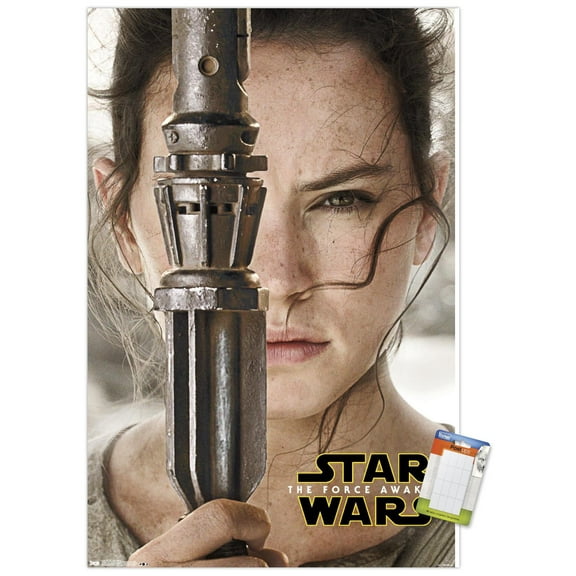 Star Wars: The Force Awakens - Rey Portrait Wall Poster, 14.725" x 22.375"