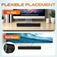 thumbnail image 2 of Delton SB380 Stereo Sound Bar, 50W Computer Speakers, Wired/Wireless Soundbar with Remote Control, Up to 30 ft Wireless Range Compatibility with macOS, Linux, and ChromeOS - Black, 2 of 9