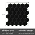 thumbnail image 3 of Black Peel and Stick Hexagon Tile, 12"x 12" Kitchen Backsplash Stick on Wall Tiles, 3 of 7