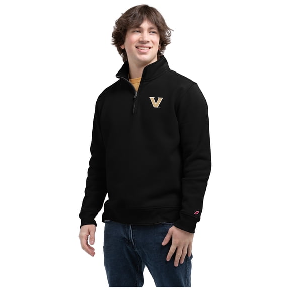 Men's League Collegiate Wear Black Vanderbilt Commodores 1991 Fleece Quarter-Zip Pullover