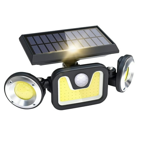 

Solar Lights Outdoor Solar Flood 3 Heads Security Lights LED Flood Lights for Garden Patio Garage Yard 1PCS