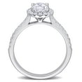 thumbnail image 5 of Created Forever Women's 1CT Oval & Round - cut Lab-Created Diamond 14kt White Gold Halo Engagement Ring, 5 of 10