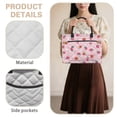 thumbnail image 5 of Yuyamidu Pink Strawberry Quilted Laundry Basket for Bedroom with Front Pocket Foldable Nursery Hamper Large Capacity Laundry Nursery Hamper for Organize Clothes Toys, 5 of 6