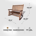 thumbnail image 3 of Leigh Country Double Porch Rocking Chair with Curved Seat Slats, Honey, 3 of 7