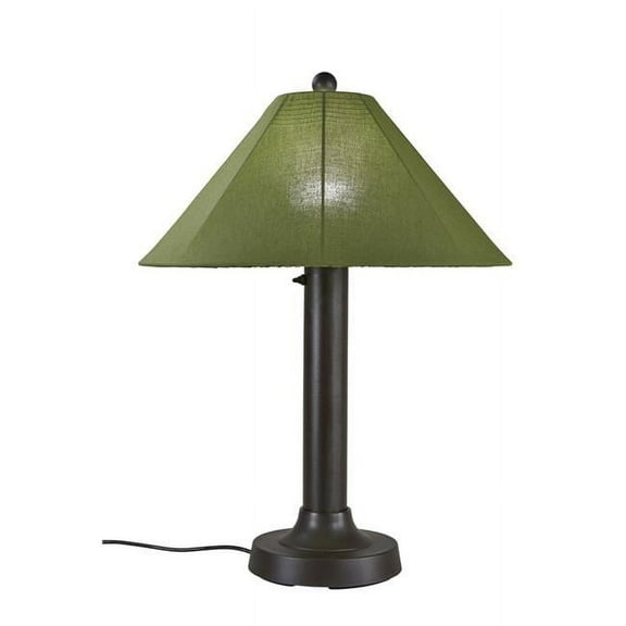 Catalina Table Lamp 65647 with 3 in. bronze body and spectrum cilantro Sunbrella shade fabric