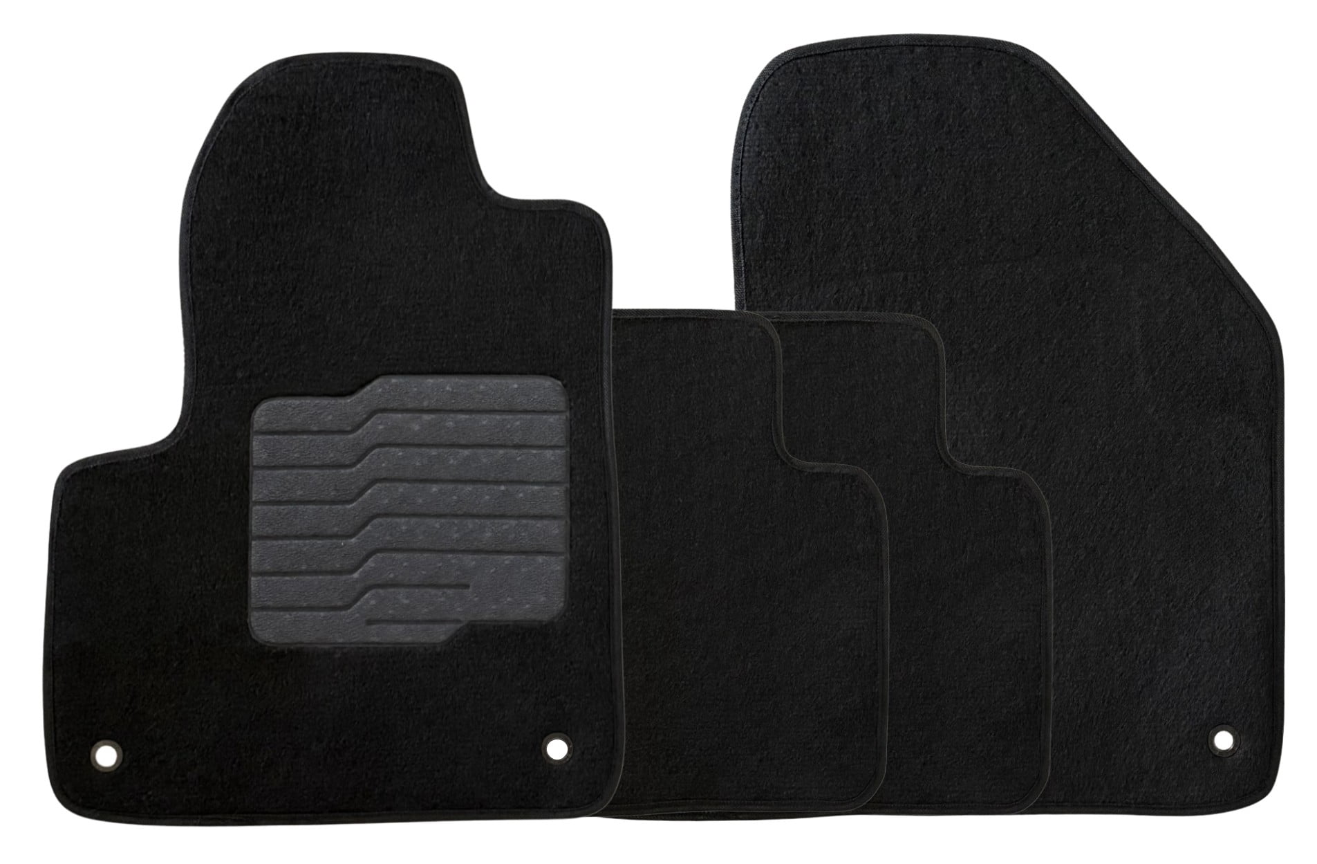 ecoMats Carpet Floor Mats Fit for 2014 to 2023 Jeep Cherokee with Non-Slip Driver Heel Pad, Front and Rear, Black
