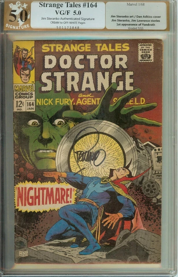 Strange Tales #164 PGX 5.0 not CGC Signed Steranko