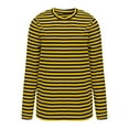 thumbnail image 5 of Fiaer Stripes Oversized Women T Shirts Crew Neck Long Sleeve Tshirts Baggy Fall Casual Color Blocking Tops Yellow XL, 5 of 6