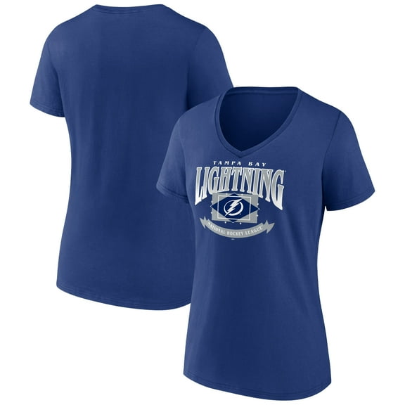 Women's Blue Tampa Bay Lightning Slapshot V-Neck T-Shirt