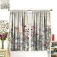 thumbnail image 3 of Spring Floral Curtains for Kitchen,Rustic Country Spring Nature Botanical Plants Vintage Newspaper,Rod Pocket Flower Floral Rural Farm Window Drapes for Bedroom Living Room 21x54in,2 Panel Set, 3 of 6